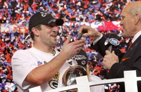 Super Bowl MVP Aaron Rodgers with Chevrolet Camaro Convertible