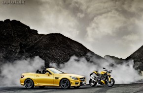 Mercedes-Benz SLK 55 AMG and Ducati Streetfighter 848