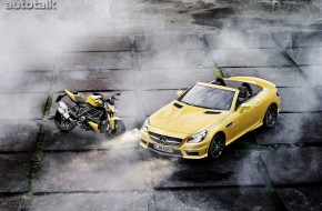 Mercedes-Benz SLK 55 AMG and Ducati Streetfighter 848