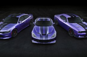 2016 Challenger SRT Hellcat with Plum Crazy Paint and Stripes