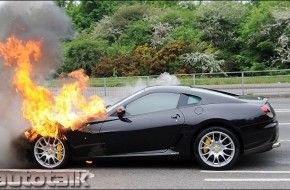 Ferrari 599 GTB Fiorano on fire