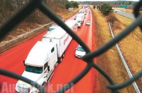 Dye spill had I-495 drivers seeing red
