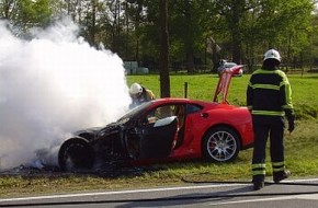 Ferrari 599 GTB Fiorano Catches Fire