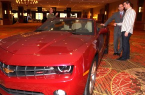 Super Bowl MVP Aaron Rodgers with Chevrolet Camaro Convertible