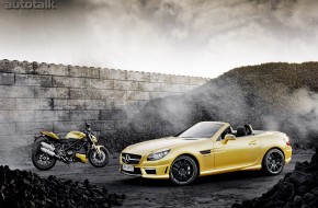 Mercedes-Benz SLK 55 AMG and Ducati Streetfighter 848