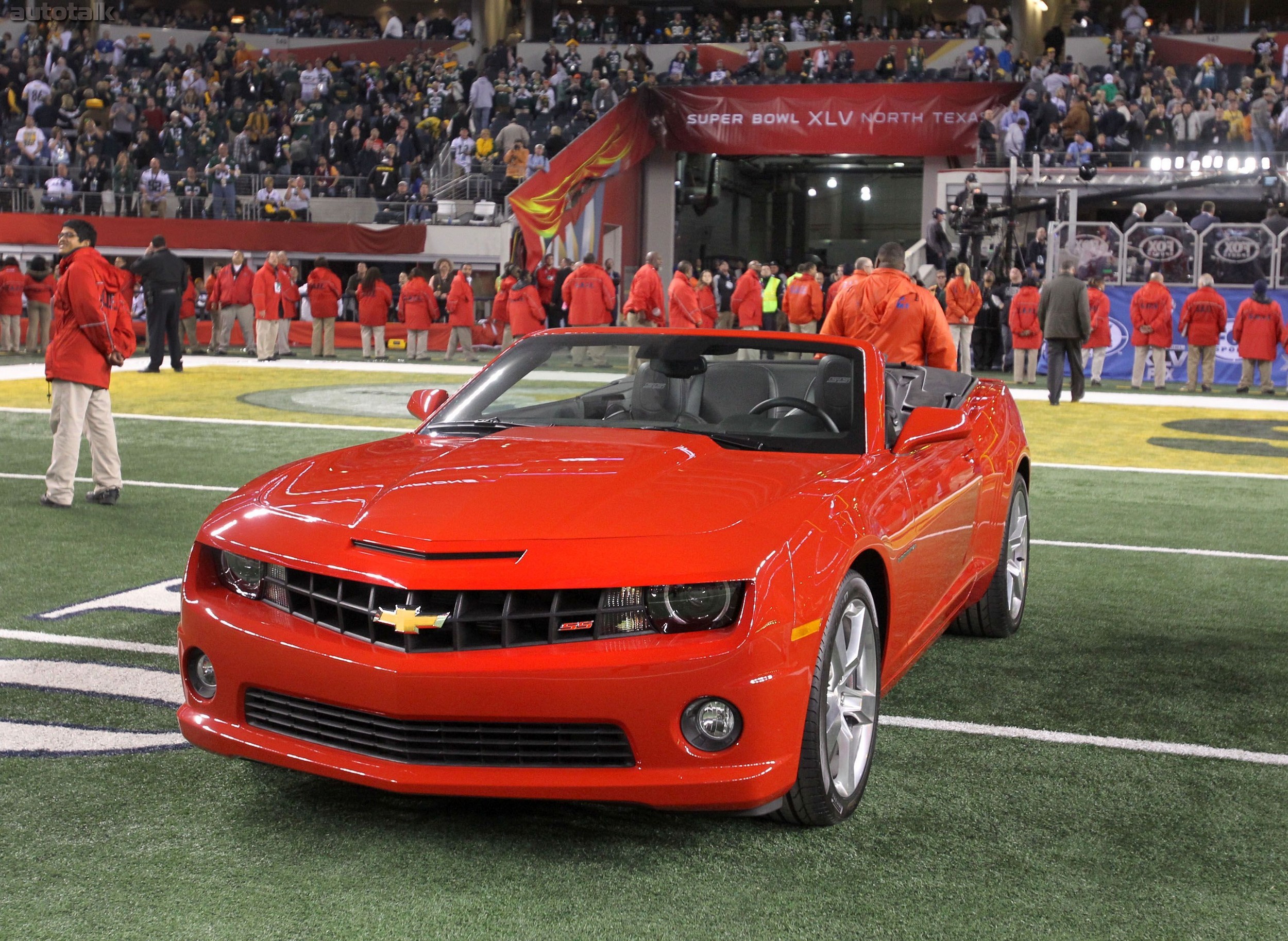 Super Bowl MVP Aaron Rodgers with Chevrolet Camaro Convertible