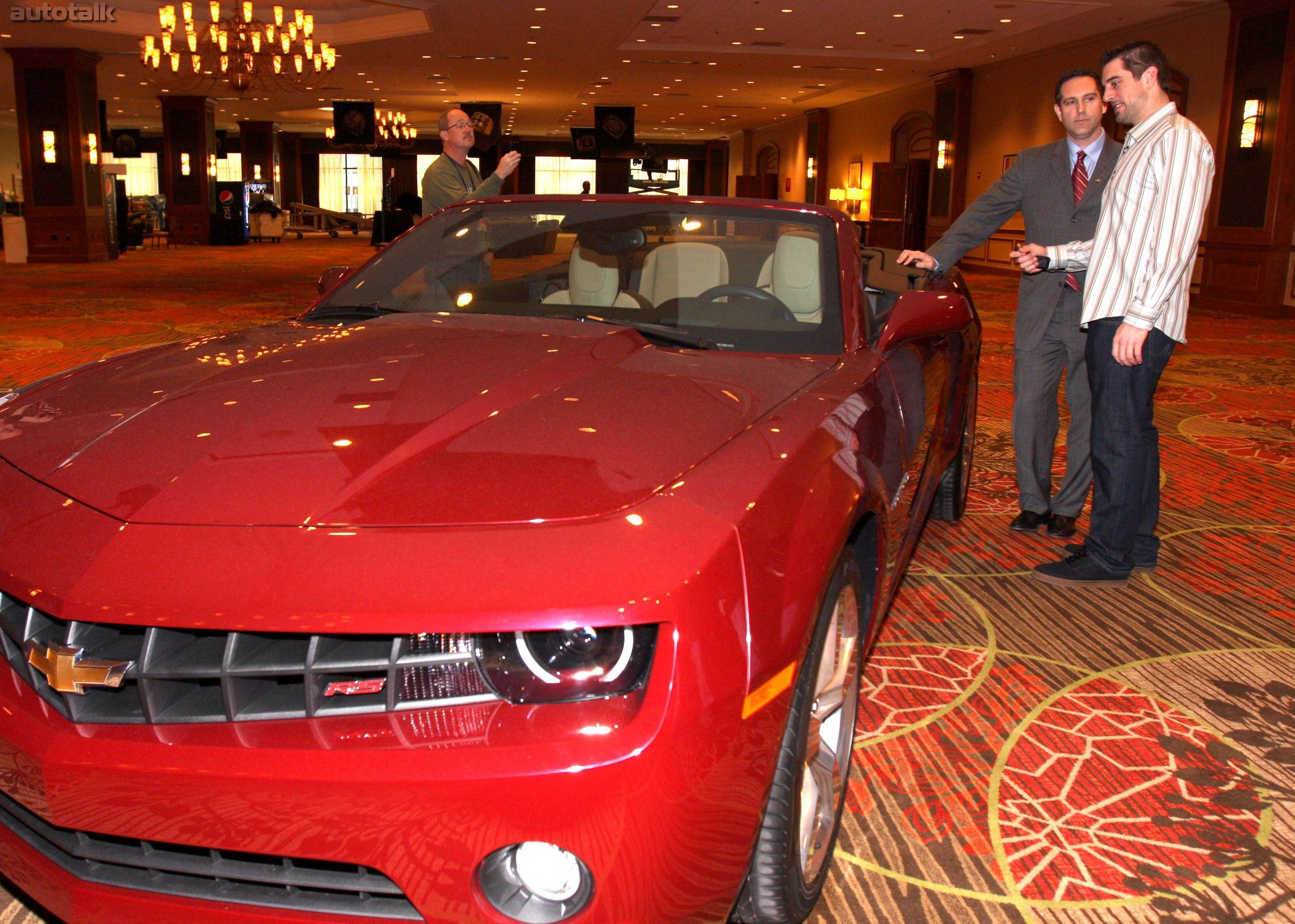 Super Bowl MVP Aaron Rodgers with Chevrolet Camaro Convertible